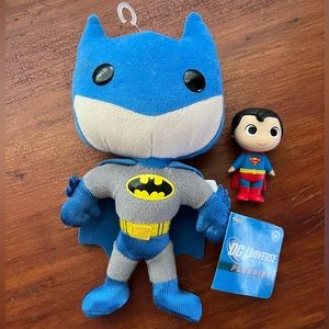 NWT FUNKO POP Batman Plush & Superman Mystery Mini Lot